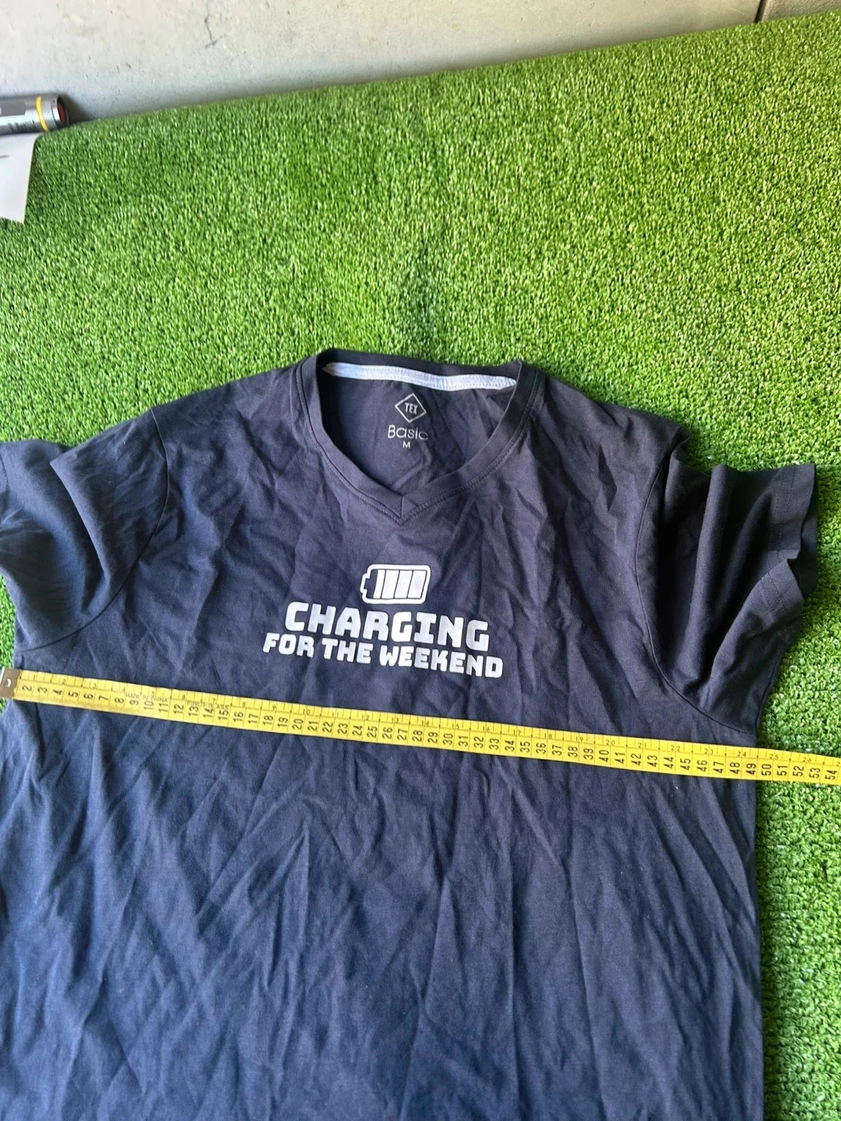Opgeprint T-shirt charging for the week end TEX basic maat M – photo 7